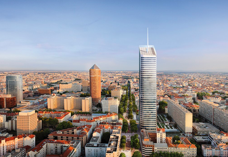 Caisse d'Épargne Rhône-Alpes, Tour Incity Lyon — éclairage tertiaire par VIP Lighting